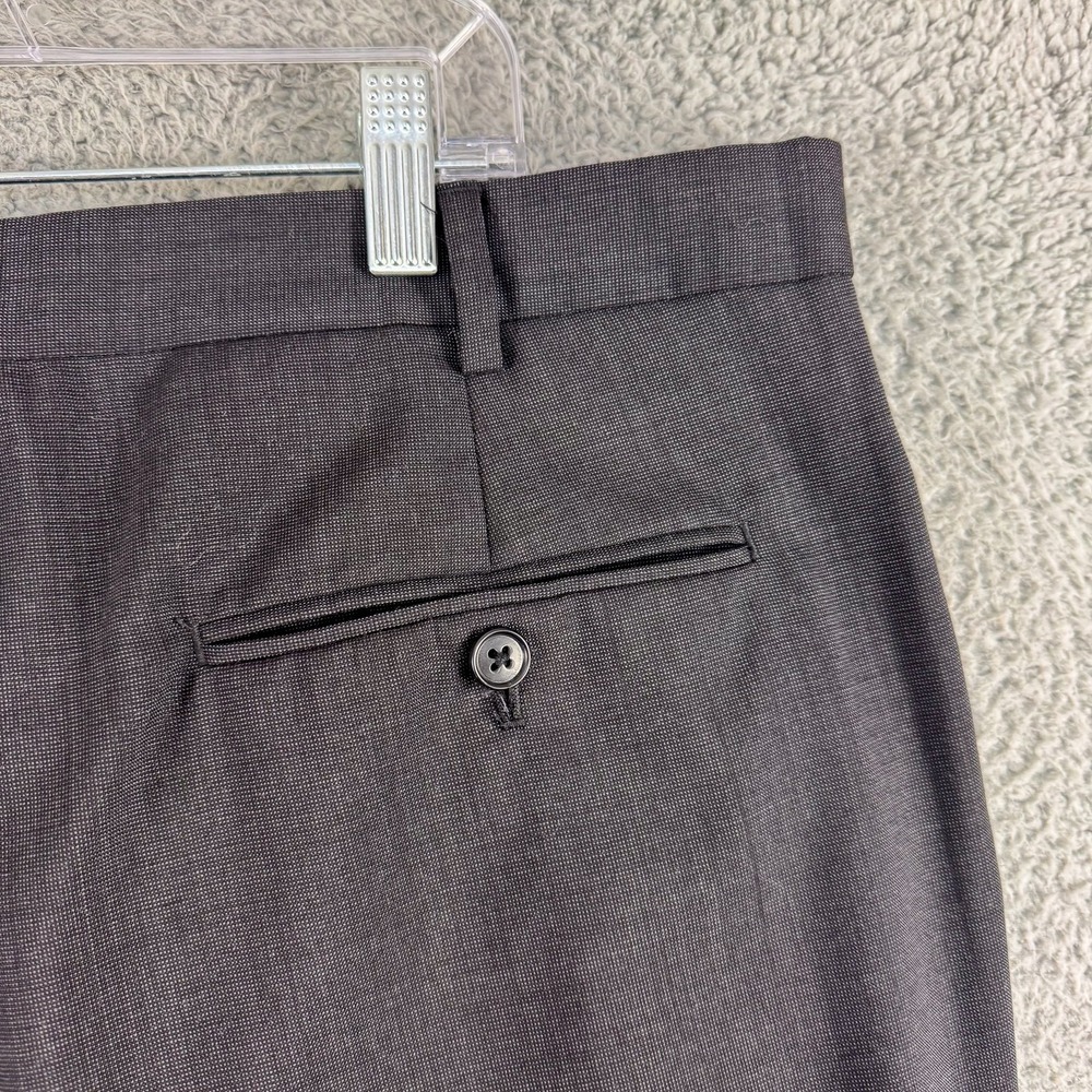Jos A Bank Dress Pants Mens 44 Waist Gray Wool Pleated Front Cuffed Trousers - Picture 11 of 16